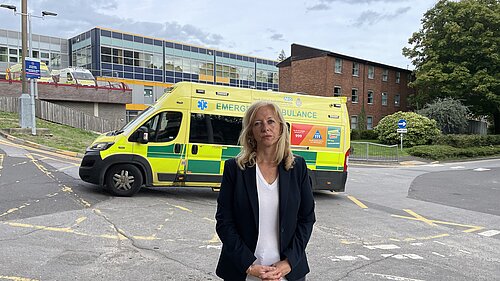 Liz with ambulance