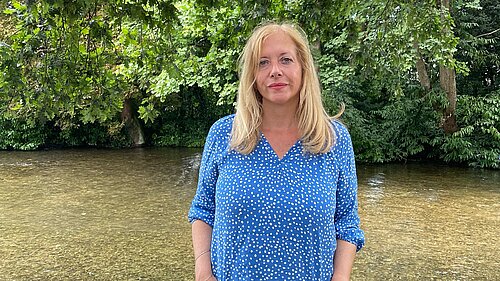 Liz near a river