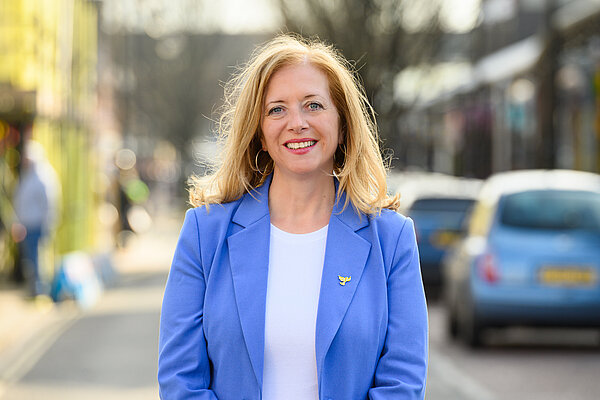 Liz in blue jacket